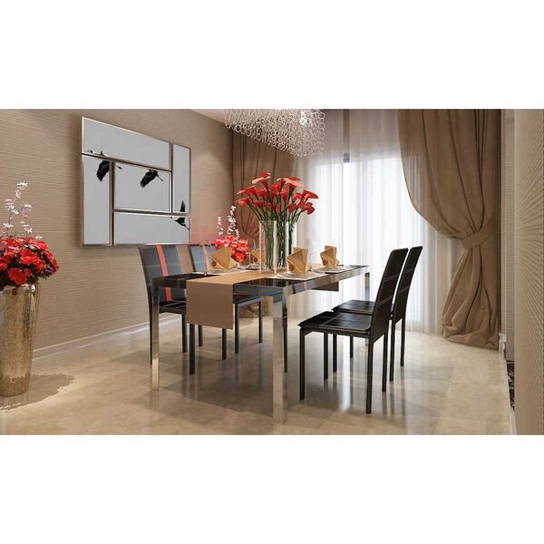 vidaXL Spisestole 4 pcs Sort 46 x 38.5 x 91 cm Kunstl&aelig;der