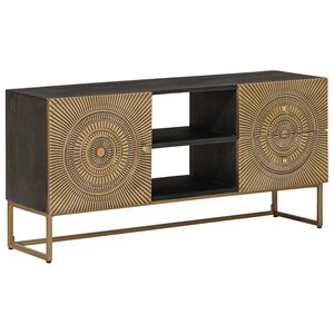 vidaXL TV-skab med skuffe med hylde med d&oslash;r Messing 105 x 30 x 50 cm