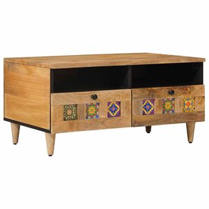 vidaXL Sofabord Naturfarvet 80 x 54 x 40 cm Massivt mangotr&aelig;
