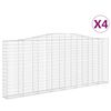 vidaXL buede gabionkurve 4 stk. 400x30x160/180 cm galvaniseret jern
