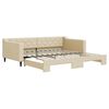 vidaXL daybed med udtr&aelig;k 100x200 cm stof cremefarvet