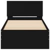 vidaXL sengeramme med sengegavl og LED-lys 75x190 cm sort