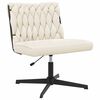 vidaXL drejelig kontorstol Creme kr&oslash;llet uld-lignende stof