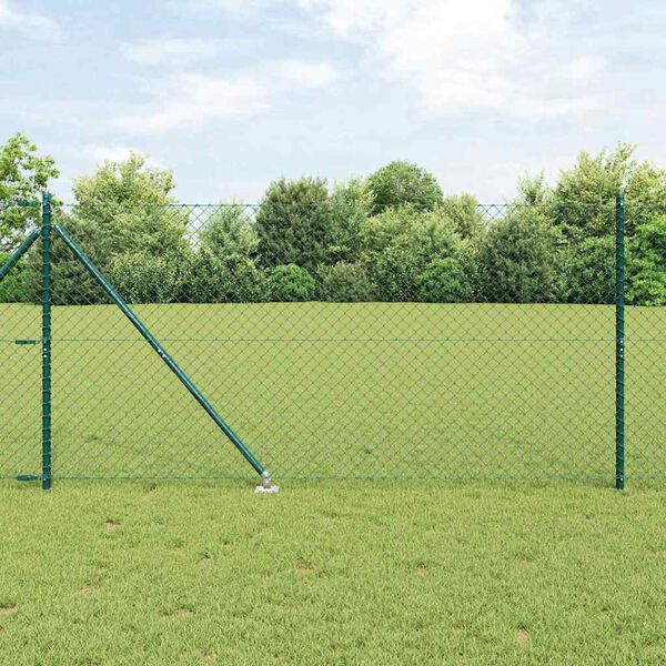 vidaXL Hegnsp&aelig;l Gr&oslash;n 10 x 1,2 m (40 x 40 mm net) St&aring;l og PVC