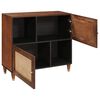 vidaXL Sideboard Brun 80 x 33.5 x 75 cm Rattan og solid mango træ