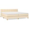 vidaXL kontinentalseng med madras 200x200 cm stof cremefarvet
