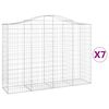 vidaXL buede gabionkurve 7 stk. 200x50x140/160 cm galvaniseret jern