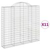 vidaXL buede gabionkurve 11 stk. 200x30x180/200 cm galvaniseret jern