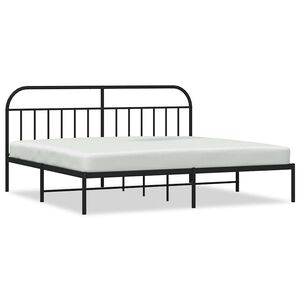 vidaXL sengeramme med sengegavl 193x203 cm metal sort