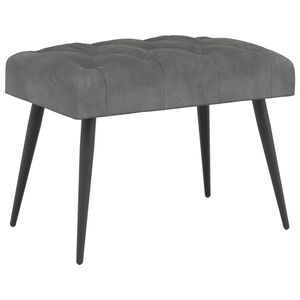 vidaXL B&aelig;nk med knap tufting M&oslash;rkegr&aring; 60 x 40 x 45 cm Fl&oslash;jl