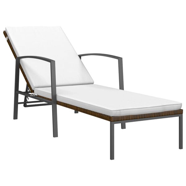 vidaXL liggestole 2 stk. med bord polyrattan brun