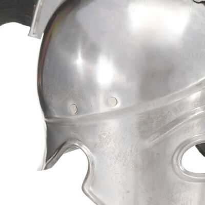 vidaXL græsk krigshjelm til rollespil antik stål sølvfarvet