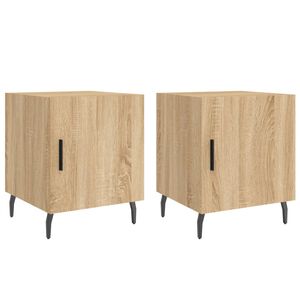 vidaXL sengeborde 2 stk. 40x40x50 cm konstrueret tr&aelig; sonoma-eg