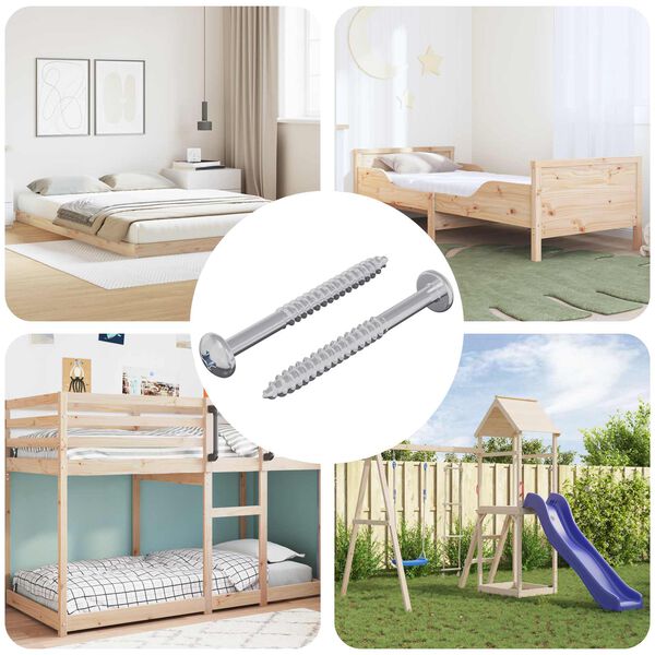 vidaXL Tr&aelig;skrue 2 pcs S&oslash;lv 9,8 x 53 mm St&aring;l