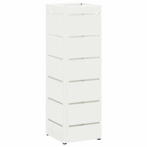 vidaXL Parasolfod med opbevaring Hvid 15,5 x 15,5 x 49 cm St&aring;l