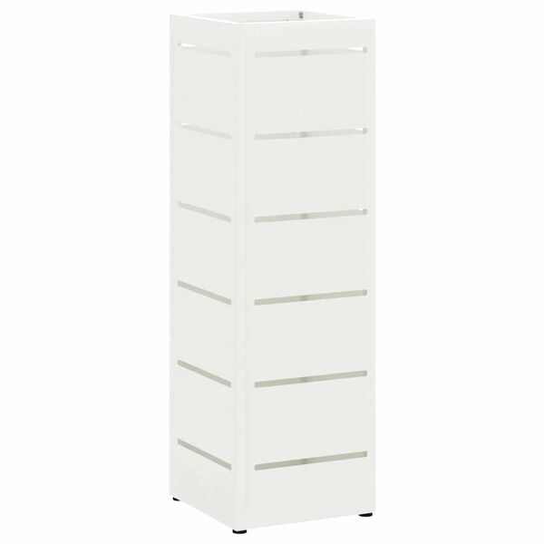 vidaXL Parasolfod med opbevaring Hvid 15,5 x 15,5 x 49 cm St&aring;l