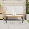 vidaXL Sofabord Brun og sort 90 x 45 x 43 cm Polyrattan og glas