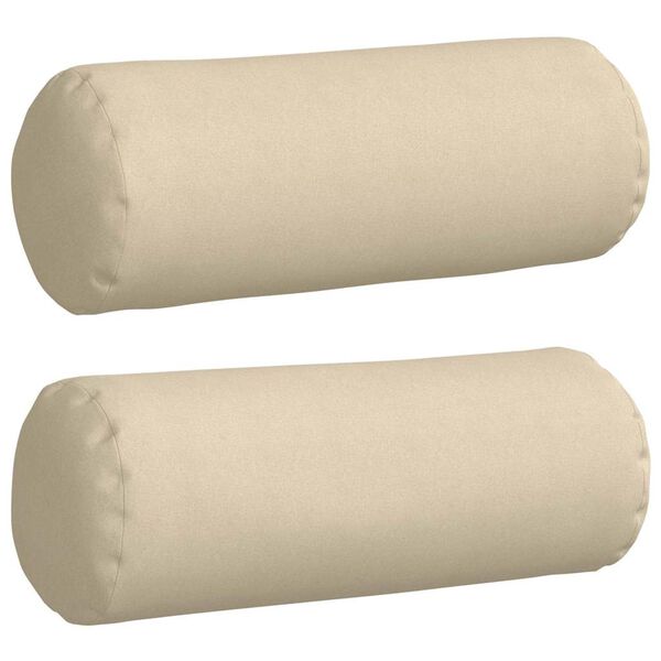 vidaXL Bolsterpuder 2 pcs Creme Ø 25 x 70 cm Stof