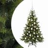 vidaXL Kunstigt juletr&aelig; med julekugle 150 cm 150 LED'er Varm hvid
