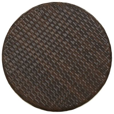 vidaXL tebord 45 cm polyrattan brun