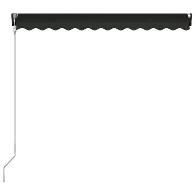 vidaXL foldemarkise med vindsensor og LED 350 x 250 cm antracitgrå