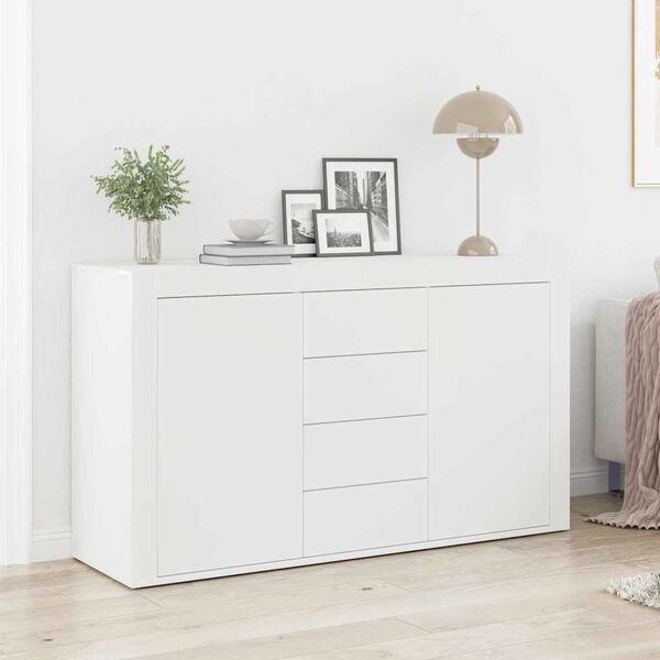 vidaXL Sideboard med skuffe Hvid 120 x 36 x 69 cm Konstrueret tr&aelig;