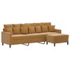 vidaXL 3-personers sofa med fodskammel 210 cm velour brun