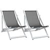 vidaXL foldbare strandstole 2 stk. aluminium og textilene gr&aring;