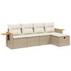 vidaXL sofas&aelig;t til haven 5 dele med hynder polyrattan beige
