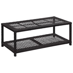 vidaXL skob&aelig;nk 80x40x30 cm polyrattan sort