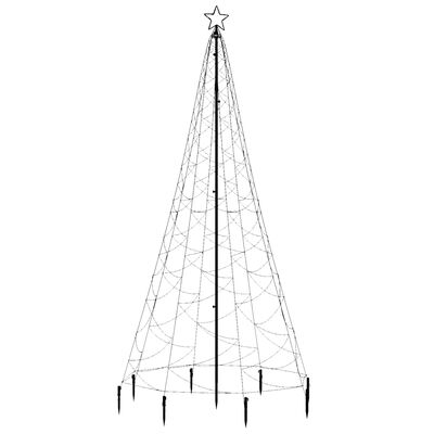 vidaXL juletræ med metalstolpe 500 LED'er 3 m varmt hvidt lys