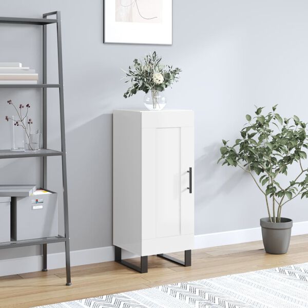 vidaXL sk&aelig;nk 34,5x34x90 cm konstrueret tr&aelig; hvid h&oslash;jglans