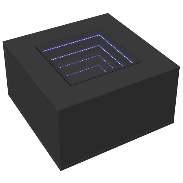 vidaXL sofabord med LED-lys 60x60x40 cm konstrueret tr&aelig; sort