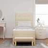 vidaXL Box spring seng med madras Creme 90 x 190 cm Stof