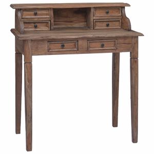 vidaXL skrivebord med skuffer 90x50x101 cm massivt mahognitr&aelig;