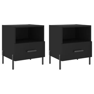 vidaXL sengeborde 2 stk. 40x35x47,5 cm konstrueret tr&aelig; sort