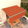 vidaXL markise m. gardin 4x3 m manuel betjening orange og brun