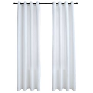 vidaXL m&oslash;rkl&aelig;gningsgardiner 2 stk. med metalringe 140 x 245 cm r&aring;hvid