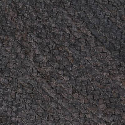 vidaXL håndlavet gulvtæppe 180 cm rundt jute mørkegrå
