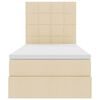 vidaXL Seng med opbevaring og madras Creme 90 x 190 cm Polyester