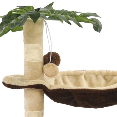 vidaXL kradsetræ til katte med sisal-kradsestolper 50 cm beige og brun