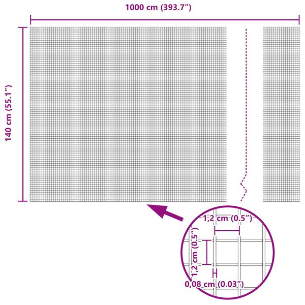 vidaXL Svejset Trådhegn Grøn 1.4 x 10 m Stål