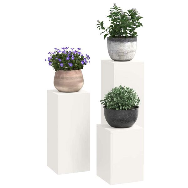 vidaXL Planteholder 3 pcs Hvid St&aring;l