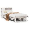 vidaXL seng med reol uden madras 75x190 cm massivt tr&aelig; hvid