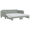 vidaXL daybed med udtr&aelig;k og madras 90x190 cm velour lysegr&aring;
