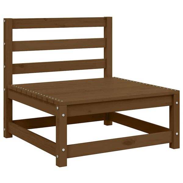 vidaXL loungesæt til haven 2 dele + hynder massivt fyrretræ gyldenbrun