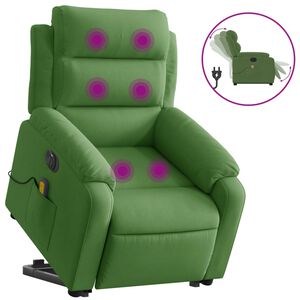 vidaXL l&oslash;ftestol med massagefunktion velour lysegr&oslash;n
