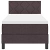 vidaXL Box spring seng med madras med LED M&oslash;rk Brun 80 x 200 cm Stof