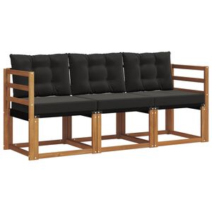 vidaXL Udend&oslash;rs sofagruppe med pude 3 pcs Naturlig og sort