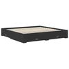 vidaXL Sengestel med skuffe Sort og S&oslash;lv 200 x 200 cm Konstrueret tr&aelig;